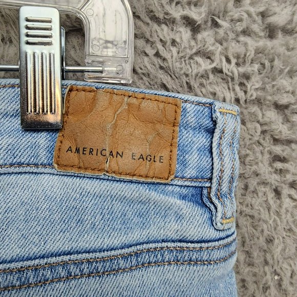 American Eagle Outfitters Jeans Womens 14 Tall Stretch High Rise Distressed Mom - Picture 10 of 16